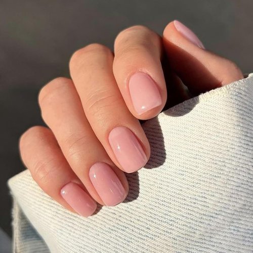 Modelones Pink Press-On Nails - Reusable Short Square Fake Nails with Glue & Mini File | 32 Pcs, 16 Sizes