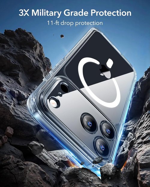ESR iPhone 17 Pro Max Case - Shockproof Military-Grade Protection | MagSafe Compatible & Clear Design