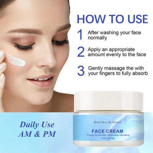 Soelegant Deep Hydration Face Cream for Dry & Sensitive Skin, Barrier Supporting Moisturizer with Hyaluronic Acid & Collagen, Lightweight Non Greasy, Fast Absorbing Daily Face Cream, Large Size 100g