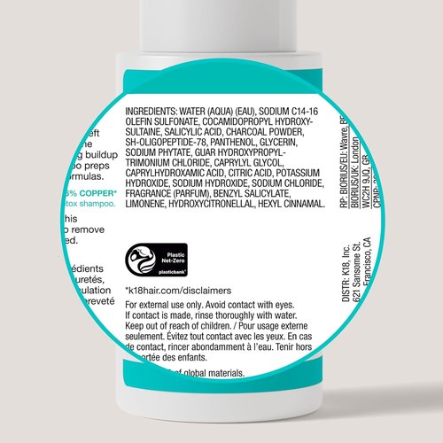 K18 PEPTIDE PREP™ Detox Clarifying Shampoo - Color-Safe, Non-Stripping, pH-Optimized Cleanse