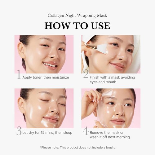 Medicube All Day Glass Glow Skin Duo - Collagen Overnight Peel Off Mask & Salmon DNA Gel (4 Pack)