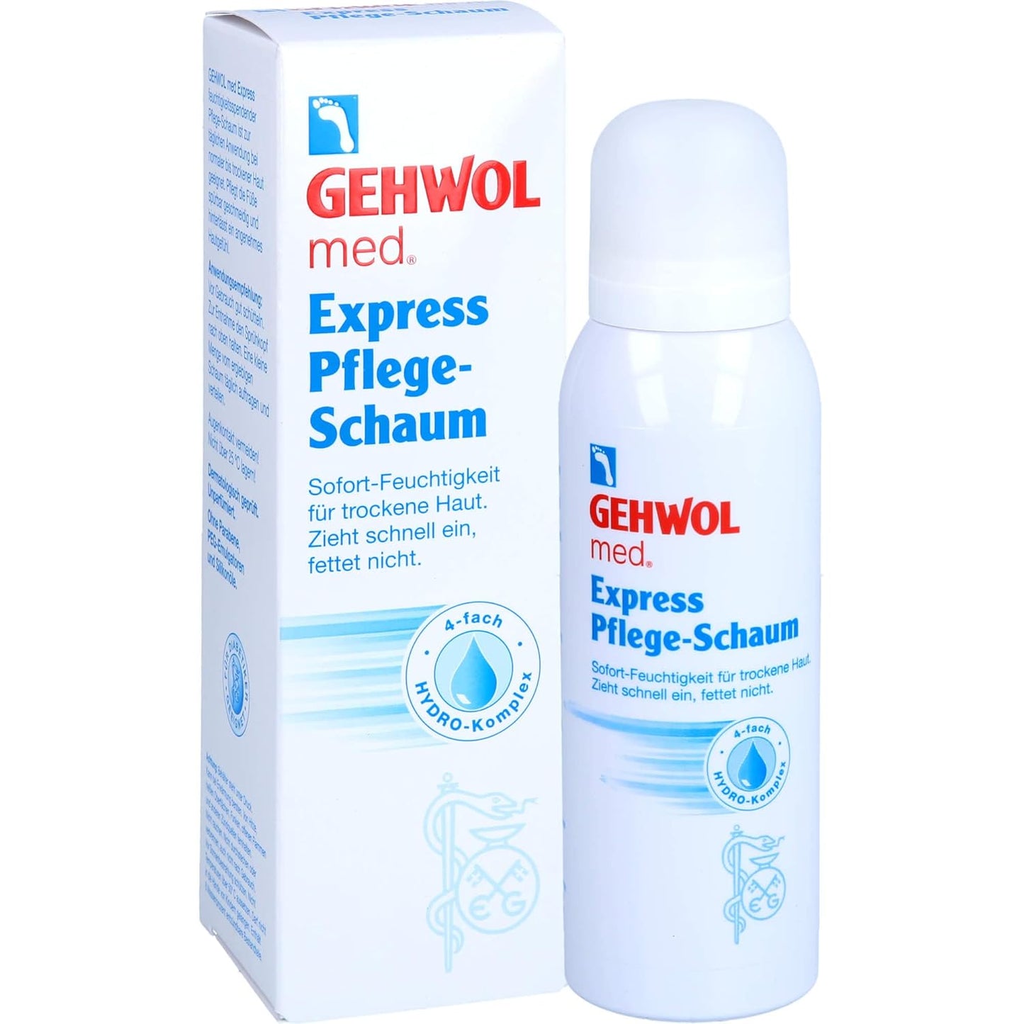 GEHWOL Med Express Foam - White Tea Infused Foot Care | 4.4 oz Moisturizing Formula