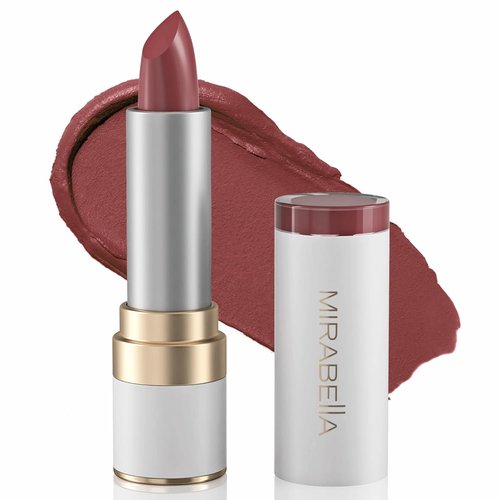 Mirabella Smudge Proof Lipstick - Long-Lasting, Hydrating Matte Color with Vegan Lanolin & Vitamin E | Rosy Shade