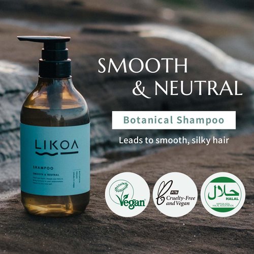 LIKOA Smooth Shampoo - Vegan & Halal Formula for Fine, Dry Hair | Lightweight Moisture, 500mL