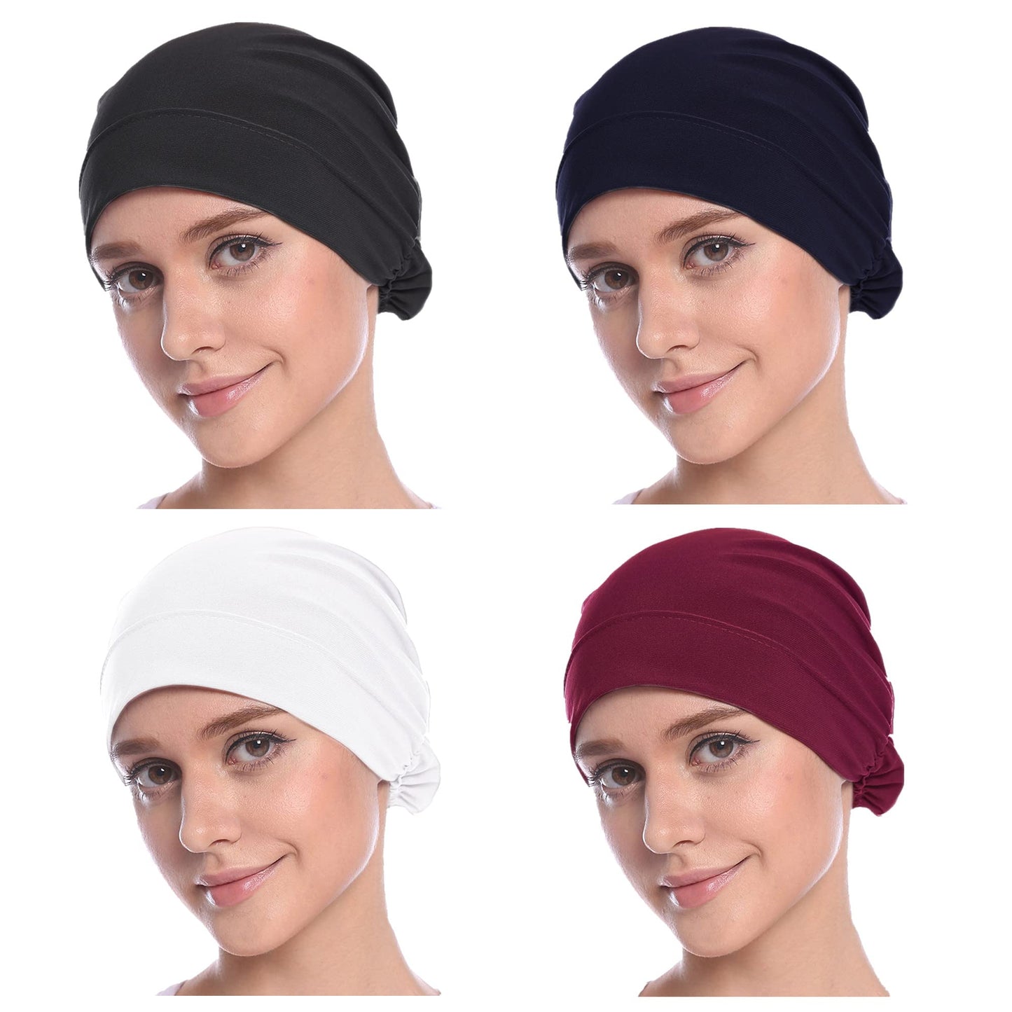 MOWEN 4 Piece Hijab Cap Hijab Scarf Hijab Cap for Women