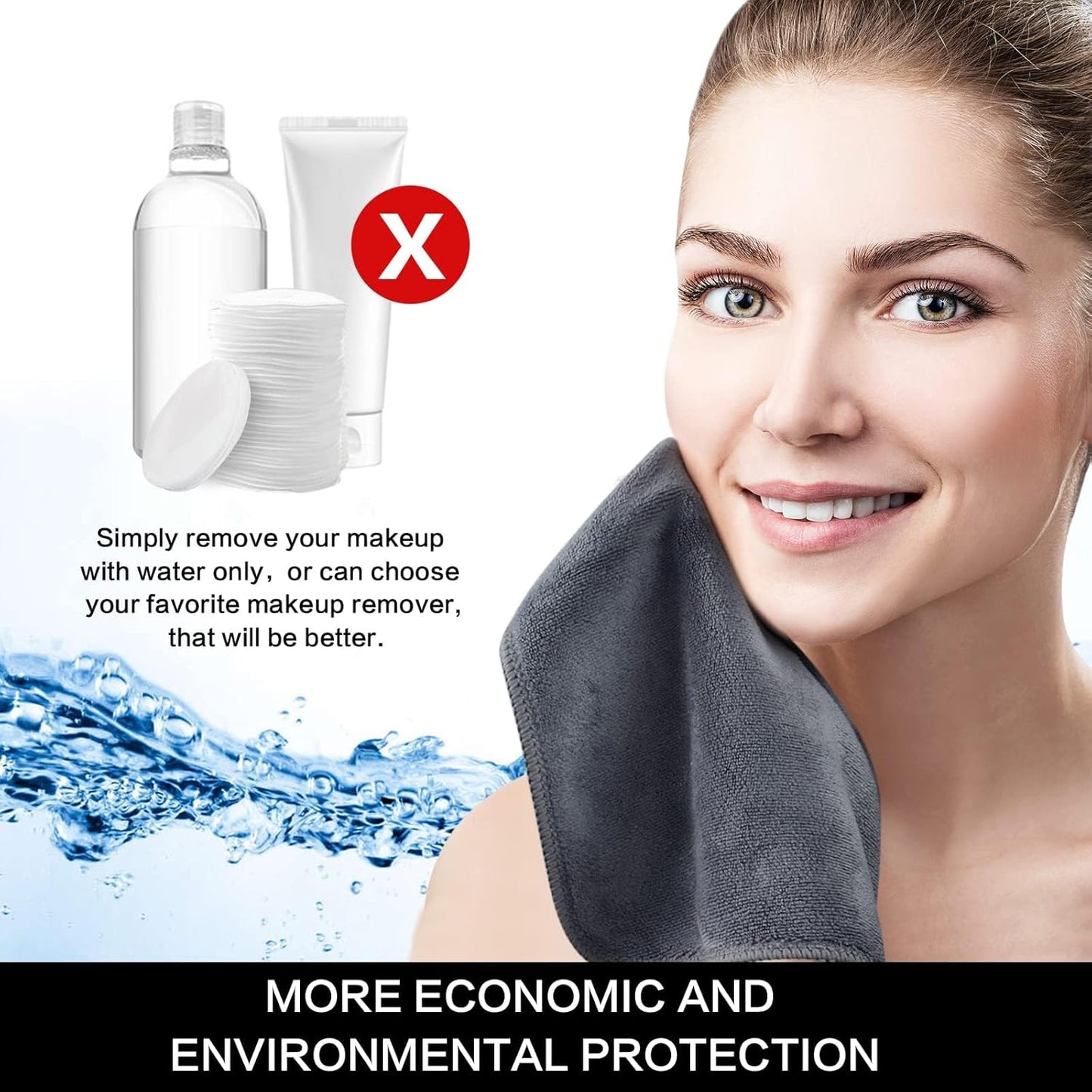 SINLAND Microfiber Facial Cloths - Fast-Drying Washcloths | 12" x 12" Grey, 6-Pack