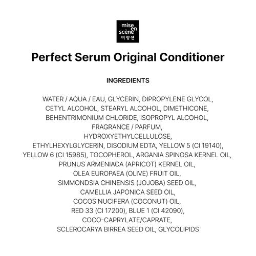Mise En Scene Perfect Serum Original Conditioner For Damaged Hair, Nutrient Care With Argan Oil, Containing Jojoba-Seed-Oil For Smooth, Glossy Texture, 22.99 Fl. Oz.