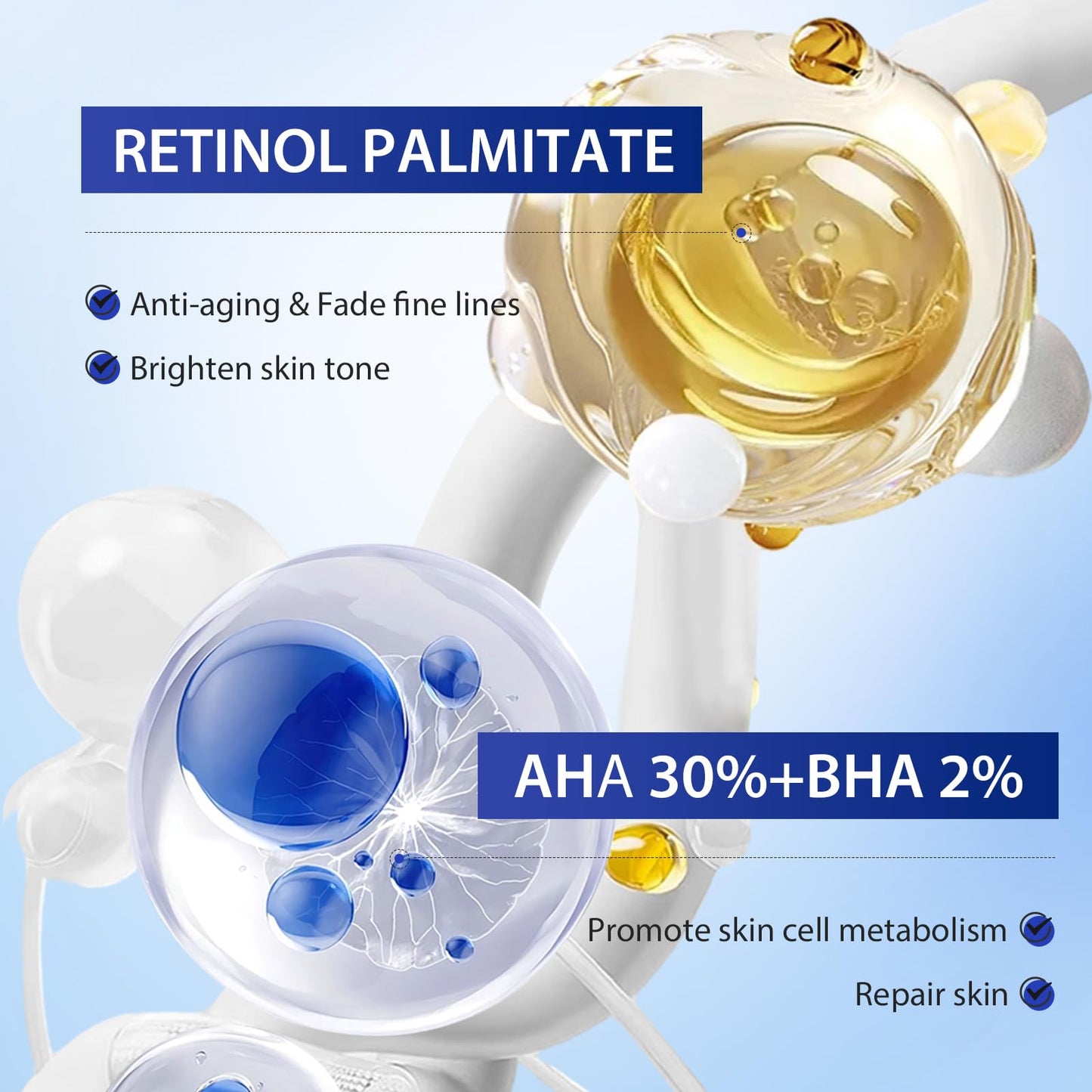 Retinol Eye Cream, Hydrating Under Eye Care Daily Wrinkle Cream, Infused with AHA30% to Smooth and Hydrate Skin, Eye Crea for Dark Circles Treatments, Reduce Under Eye Bags, Smooth Wrinkles（1.06 Oz）