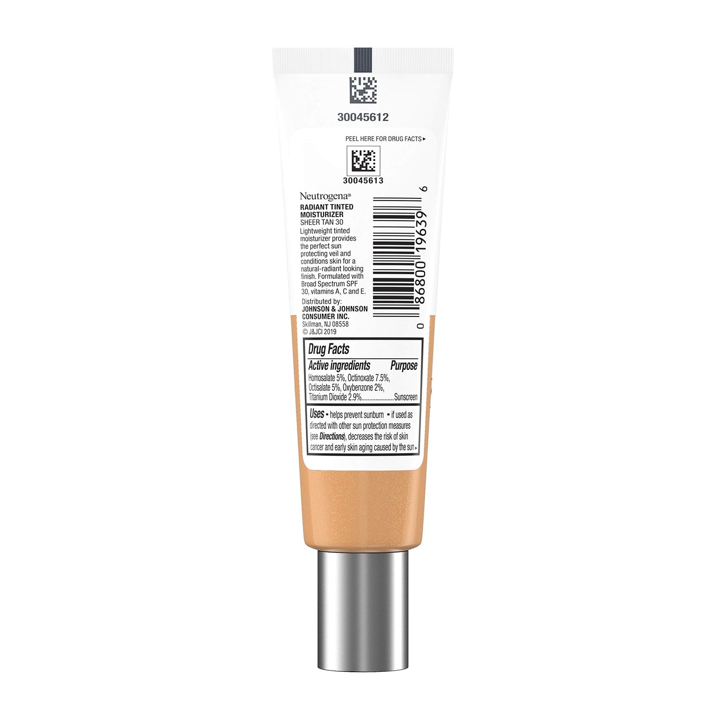 Neutrogena Healthy Skin Radiant Tinted Facial Moisturizer with Broad Spectrum SPF 30 Sunscreen Vitamins A, C, & E, Lightweight, Sheer, & Oil-Free Coverage, Sheer Tan 30, 1.1 fl. oz