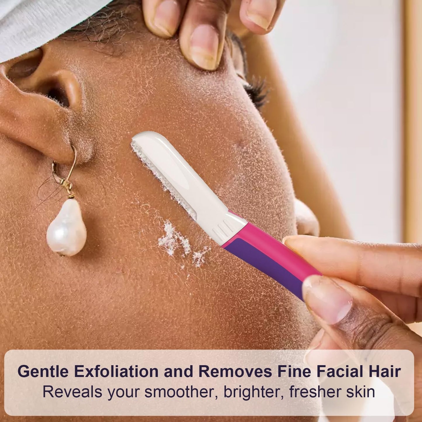 Skiennix Dermaplane Razor - Gentle Exfoliation & Facial Hair Removal | 12 Pcs, Fuchsia