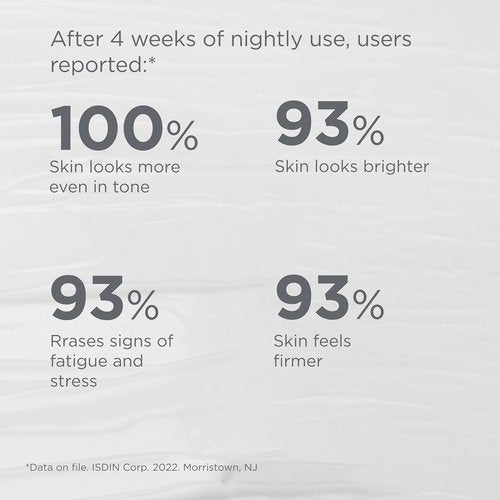 ISDIN Age Contour Night Cream - Revitalizing Face & Neck Treatment with Melatonin & Peptides | 1.8 Oz