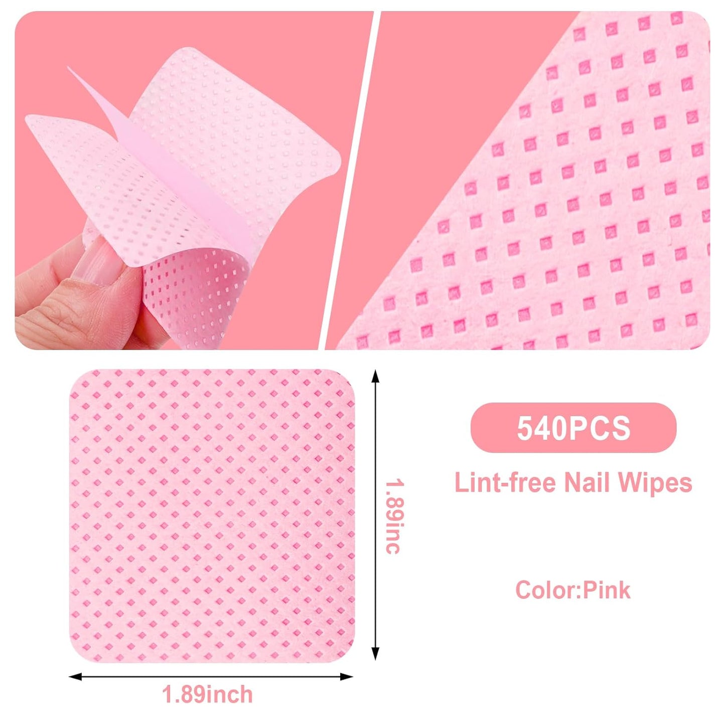 Skiennix Lint-Free Nail Wipes - 540PCS Super Absorbent Soft Polish Remover & Eyelash Extension Wipes