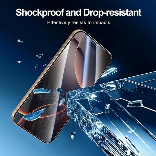 NEW'C iPhone 17 & 16 Pro Screen Protector - 3 Pack, Enhanced Tempered Glass, Case Friendly, Easy Install