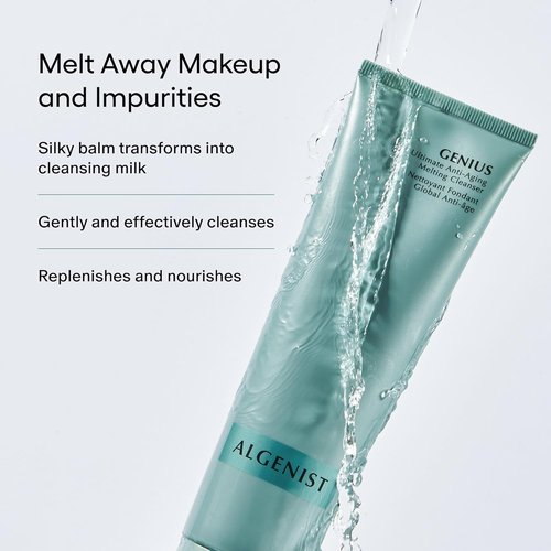 Algenist GENIUS Ultimate Anti-Aging Melting Facial Cleanser - Nourishing Milky Oil + Makeup Remover with Avocado Oil & Alguronic Acid (150ml)