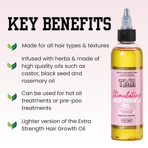 Mane Attraction Hair Oil - Stimulating Hair Growth & Moisture Sealing for All Hair Types - 4 Fl Oz