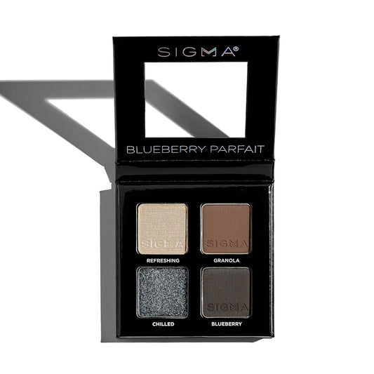 Sigma Beauty Quad Eyeshadow Palette - Buttery Soft Formula with Buildable Shades for All-Day Wear | Blueberry Parfait