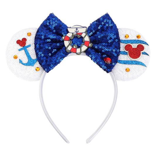 AQOKKA 1 Pcs Mouse Ears Headbands with Bow for Birthday Party, Hair Hoop Party Decoration Cosplay Costume Hair Accessories for Women & Girls