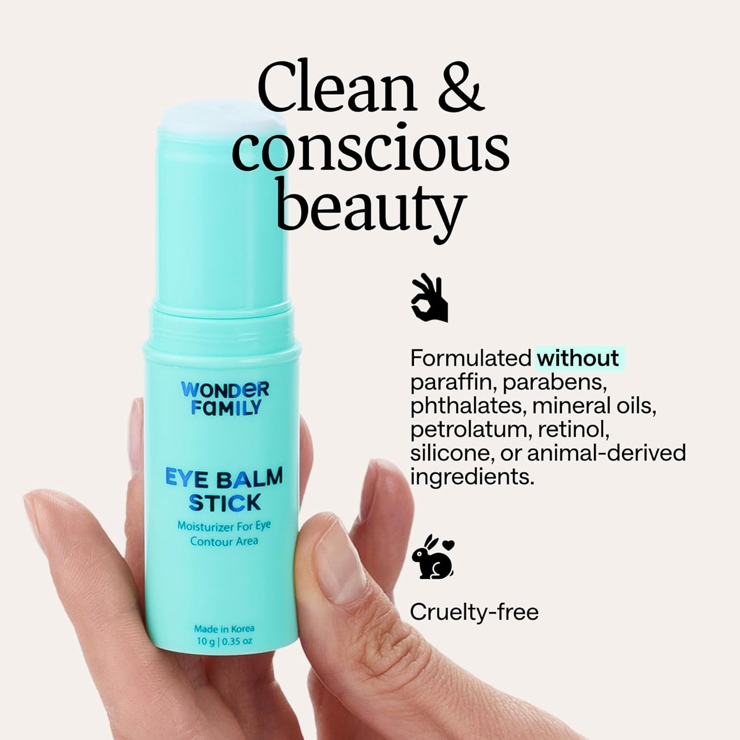 Skiennix Korean Under Eye Balm Stick - Hydrating Cream for Dark Circles & Puffiness - Lightweight Moisturizer with Niacinamide & Vitamin E