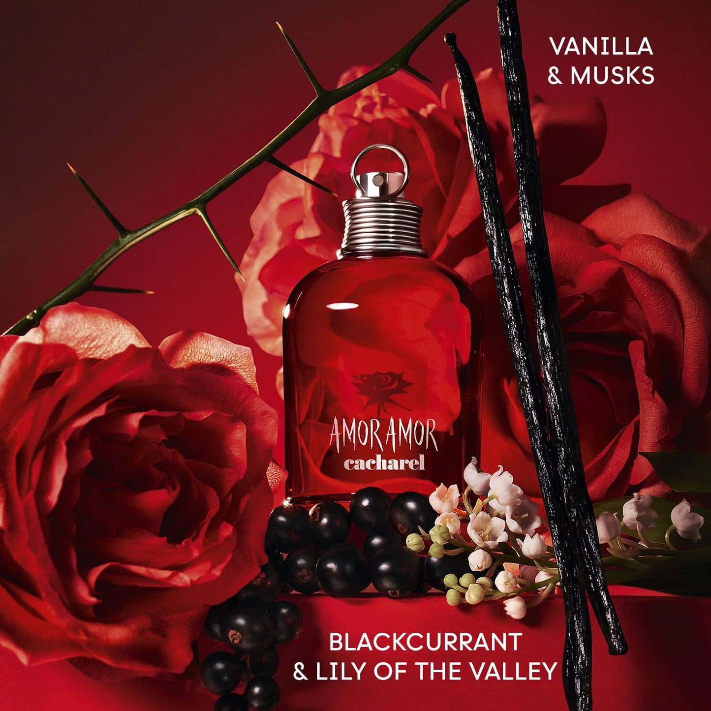 Cacharel Amor Amor Eau de Toilette for Women - Fruity Vanilla & Blackcurrant Perfume | Sweet, Sensual & Romantic Fragrance