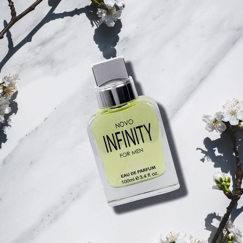 NovoGlow Novo Infinity for Men- 3.4 Fluid Ounce Eau De Parfum Spray for Men - Refreshing Citrusy & Floral Top Notes Smell Fresh All Day Long Lovely Gift Occasions
