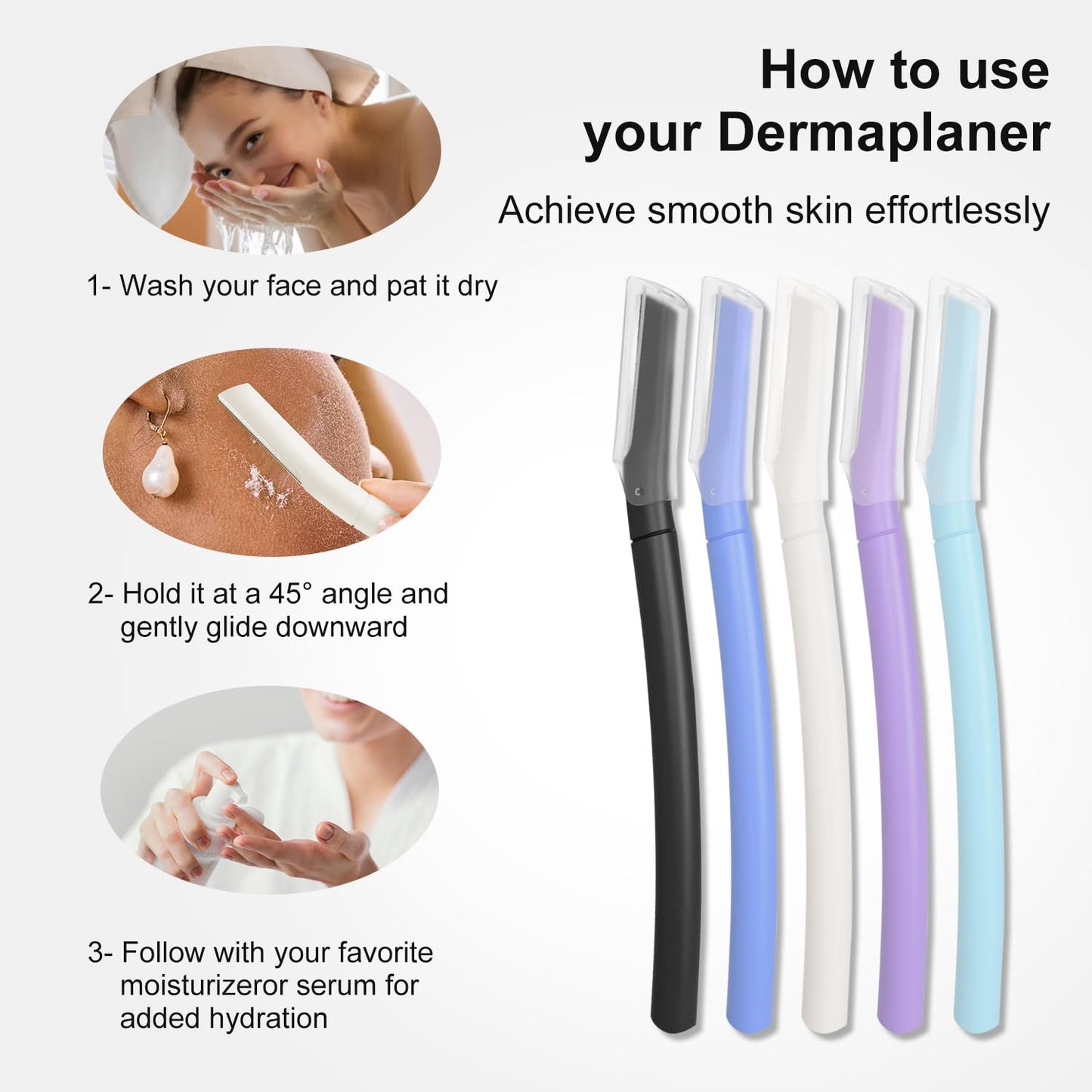 Skiennix Dermaplane Razor - Gentle Facial Exfoliation Tool for Peach Fuzz & Eyebrow Shaping | Smooth Skin Care Tool