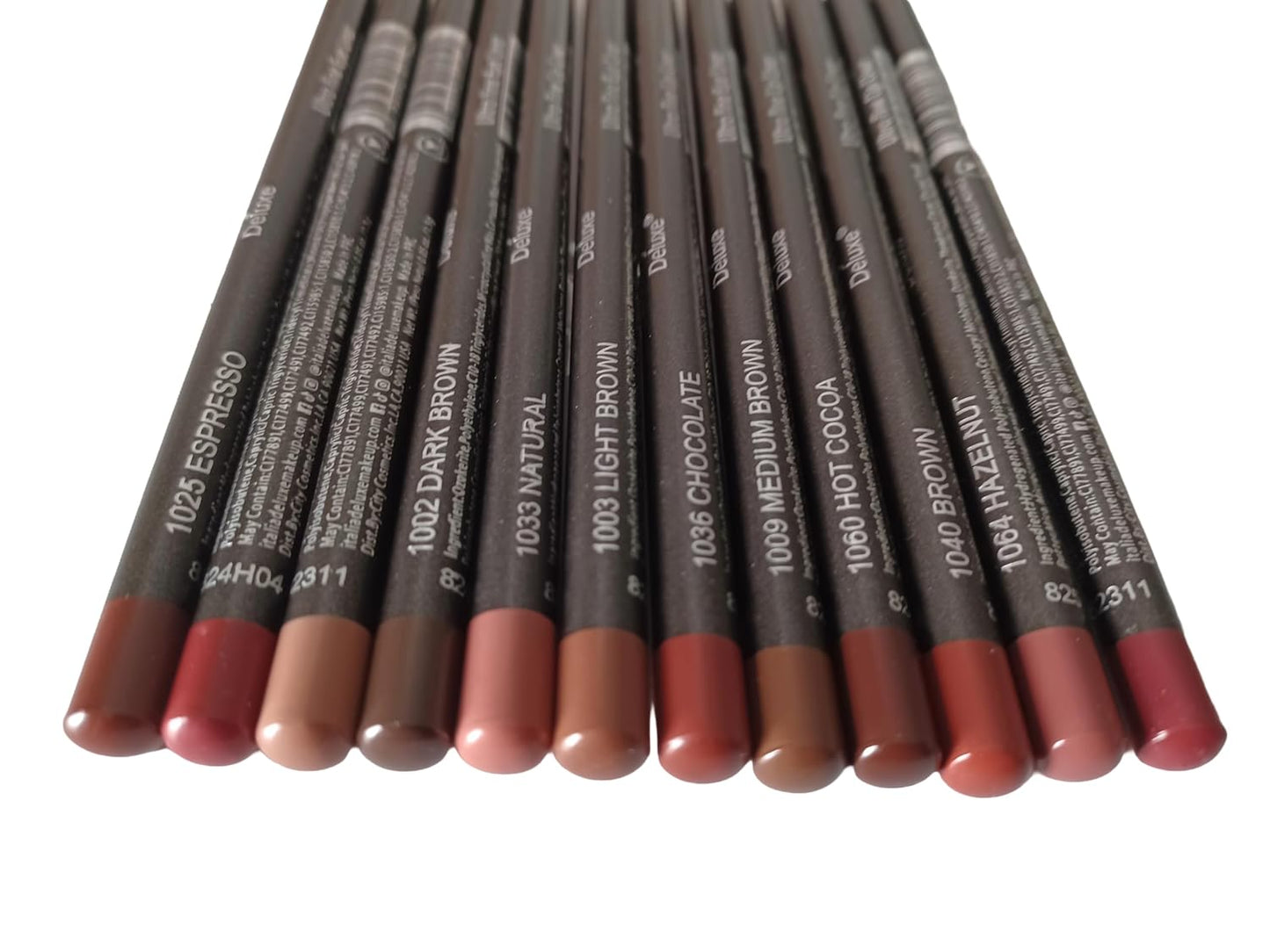 Skiennix 12pc Ultra-Fine Lip & Eye Liner Set - Rich Brown Shades for Precision Application
