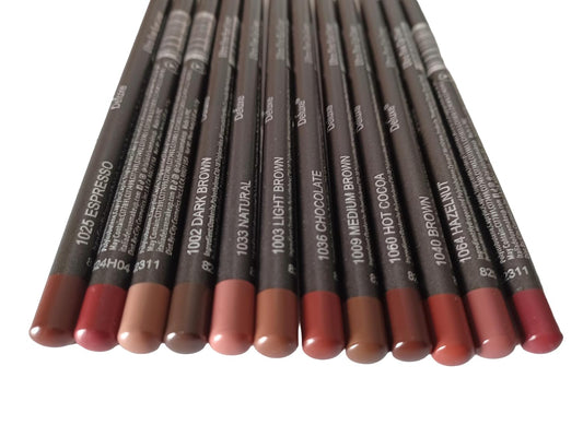 Skiennix 12pc Ultra-Fine Lip & Eye Liner Set - Rich Brown Shades for Precision Application