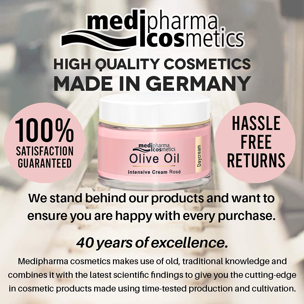Medipharma Cosmetics Intensive Face Moisturizer – Anti-Aging Face Cream with Olive Oil, Hyaluronic Acid & Vitamin A – Facial Day Cream for Women & Men, Made in Germany 1.69 Fl Oz