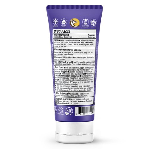 Badger Mineral Sunscreen SPF 50 Zinc Oxide Sunscreen with 98% Organic Ingredients, Reef-Safe, Broad-Spectrum, Hypoallergenic, Water Resistant, Unscented Adventure Sport 2.9 fl oz