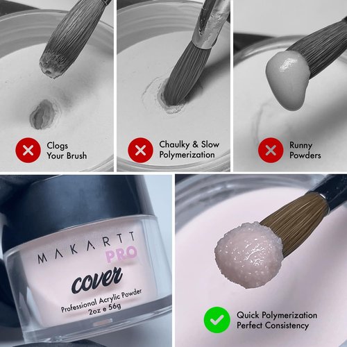 MakarttPro Acrylic Powder - 4oz Nail Cover for Extensions | Professional Quality in Cherry Mist