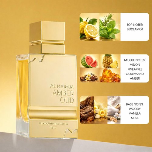 NUNUDA Perfumes Arabes Amber Oud Gold Edition for Unisex EDP Spray - 3.4 Ounce 100ml