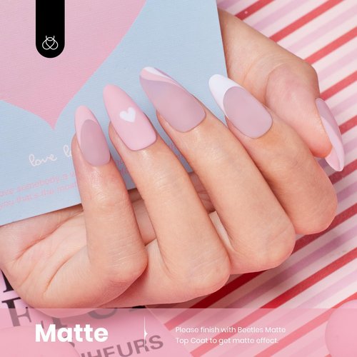 Beetles Pink Gel Polish - Fairy Floss 15ML/0.51Fl Oz, Pastel Light Pink Gel Nail Polish, Soak Off UV LED Lamp Nail Art, Long-Lasting Manicure Salon DIY Home Spring Nails - Gifts for Her