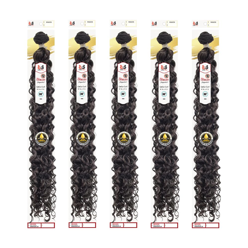 BOBBI BOSS Miss Origin Designer Mix Human Hair Blend Weave GOGO CURL 36" (5-Pack, TTNAT/27)