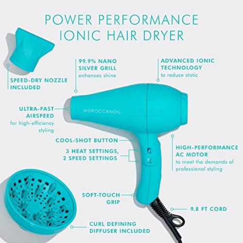 Moroccanoil Ionic Hair Dryer - Powerful Performance for Fast Drying and Styling