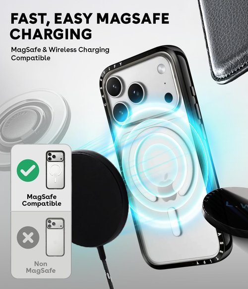 CASETiFY iPhone 17 Pro Max Case - Lightweight Slim Fit, Magsafe Compatible | Confetti Sprinkles - Clear Black