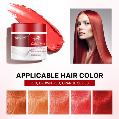 Karseell Color Depositing Conditioner - Red Hair Mask for Hydration & Tone Enhancement | 500ml (16.9 fl oz)