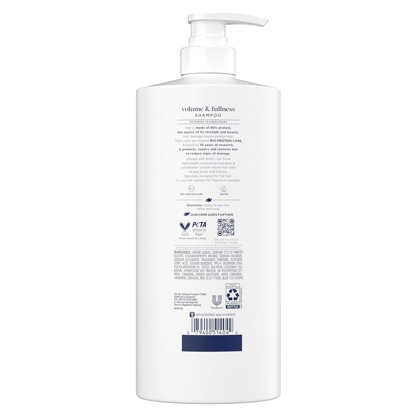 Dove Shampoo - Volume & Fullness for Fine Hair | Bio-Protein Care Technology, 28 Fl Oz