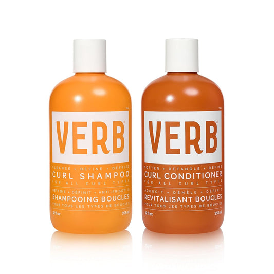 VERB Curl Shampoo & Conditioner Duo - Cleanse, Smooth & Control Frizz - Vegan, No Parabens or Sulfates