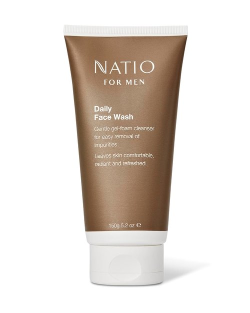 Natio Australia For Men Daily Face Wash - Gentle Facial Cleanser with Lemon & Lavender | 5.2 oz