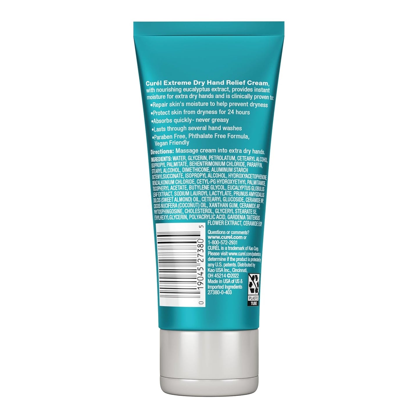Curel Extreme Dry Hand Dryness Relief, Travel Size Hand Cream, Easily Absorbed for Long-Lasting Relief after Washing Hands, with Eucalyptus Extract, 3 Ounces (Pack of 2)