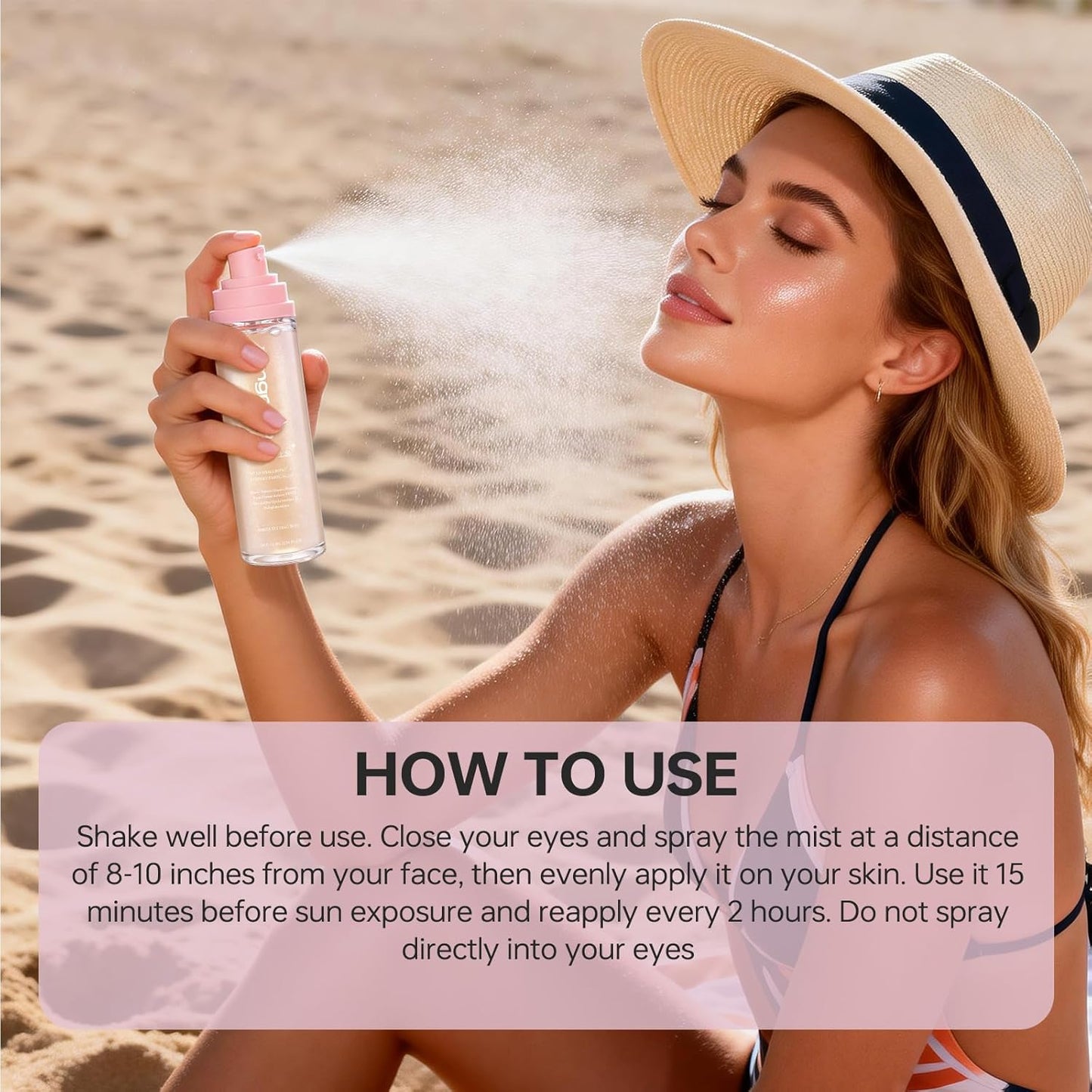 Skiennix Sheer Setting Mist Sunscreen SPF 50 - Hydrating Shimmering Body Oil Mist for Face & Body (1pc)