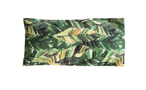 Aromatherapy Eye Pillow - 4.5 x 9 - Lavender Chamomile Flax - Removable Washable Cotton Cover - Headache Relief Soothing spa Yoga Sleep - Palm Leaves Flowers Tropical