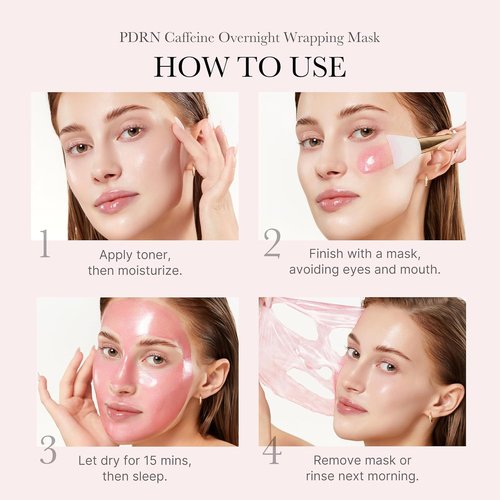 Medicube Pink Glow Wrapping Mask Duo - Collagen & PDRN Caffeine Overnight Peel-Off Facial Masks