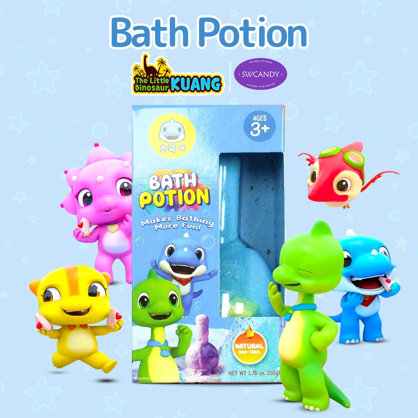 SWCANDY Bath Toys Kids Bath Bomb Potion, Easter Basket Stuffers Essentials, 6 Pack Nontoxic Bathtub Colorful Bubble Foam Scientific Soap Magical Fizzes Eruption for Ages 4-8 Boys Girls Toddlers