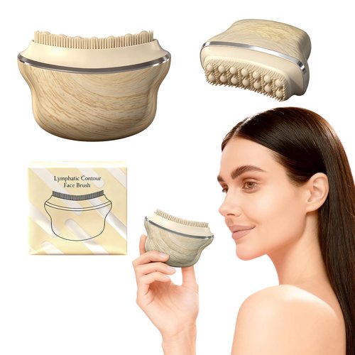 Lymphatic Contour Face Brush,Lymphatic Drainage Brush,Lymphatic Drainage Massager for Face –Ergonomically Designed to Fit The Skin Precisely- Improves Skin Glow & Absorption