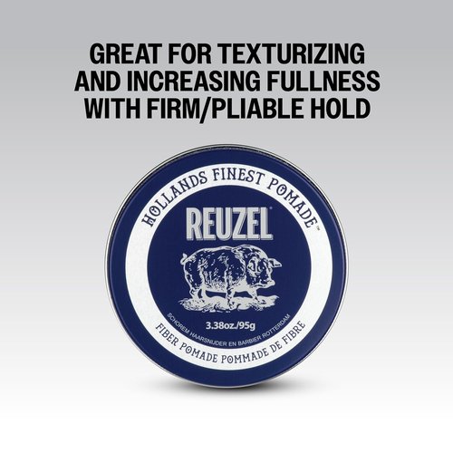 Reuzel Fiber Pomade - Firm & Pliable All-Day Hold | Water-Soluble, Low Shine, Flake-Free, Easy Wash Out