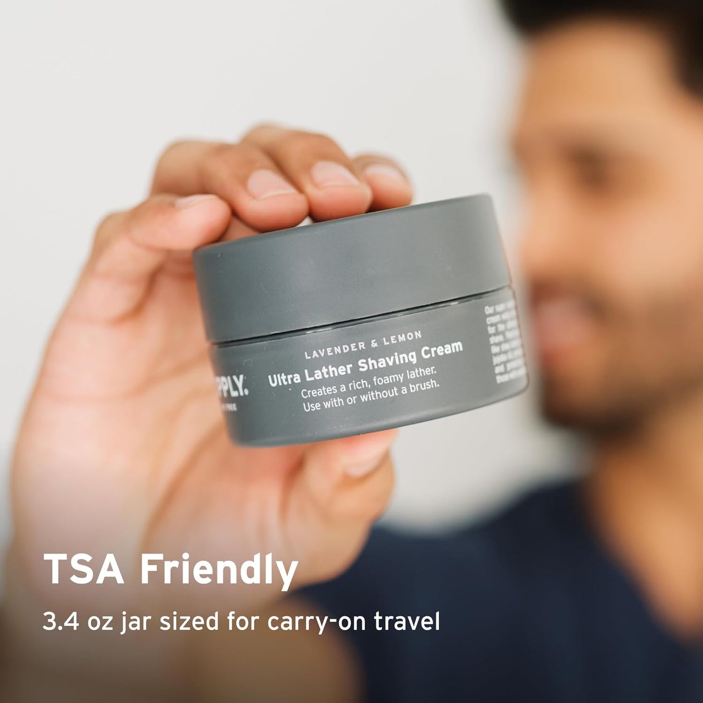 SUPPLY Ultra Lather Shaving Cream for Men - Rich Cushion for Smoother Shave - Sandalwood & Cedar - 3.4 oz
