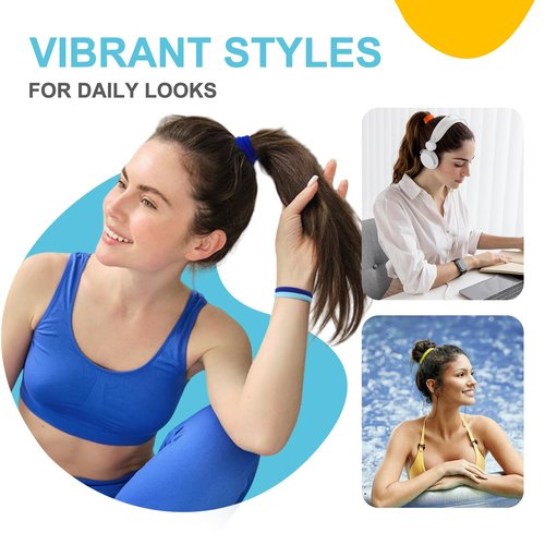 HOYOLS Seamless Hair Band Small Hair Ties Ponytail Holder No Crease Damage 4cm (10 Multi Color Set)