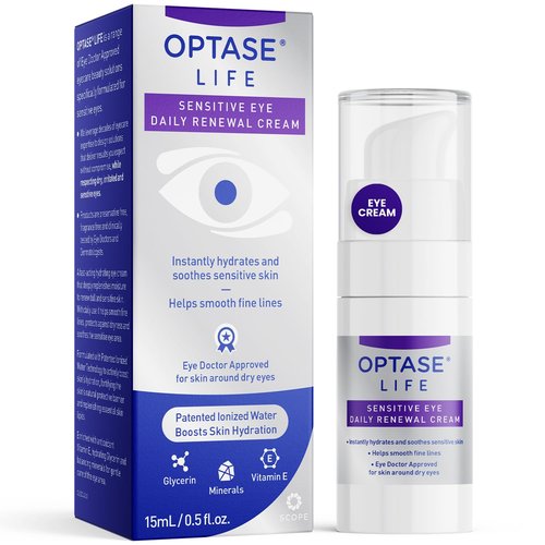Optase LIFE Sensitive Eye Daily Renewal Cream - Hydrating Formula for Dry, Sensitive Eyes - 15 ML