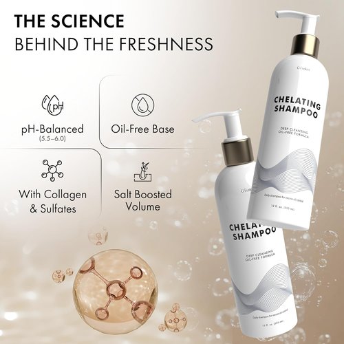 Regine Switzerland Chelating Shampoo - Deep Cleansing for Oily Hair & Scalp | Removes Hard Water Buildup - 12 Fl Oz